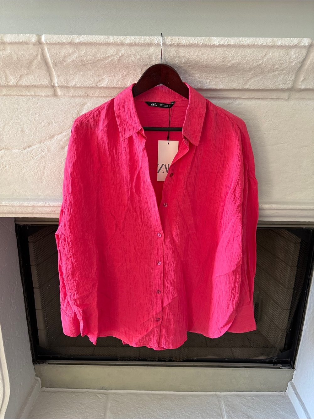 ZARA Hot Pink Button-Down Shirt